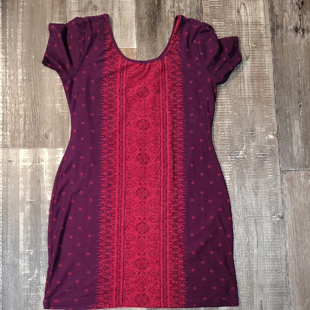 Mudd Mini Dress in Deep Purple and Rich Red